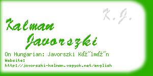 kalman javorszki business card